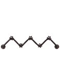 thumbnail image 2 of 5 Hooks Zig Zag Coat Hanger with Plumbing Theme - Brown - Benzara, 2 of 2