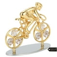 thumbnail image 4 of Matashi  24K Gold Plated Cyclist on a Bicycle Figurine w/ Crystals, Tabletop Cyclist Ornament Gift for Sports Fan, Trophy, 4 of 5