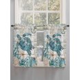 thumbnail image 3 of Kitchen Curtains 54 Inches length, Teal Sea Turtle Coastal Window Treatment Curtain Drapes, Summer Beach Nautical Starfish Retro Thermal Insulated Drapes for Basement Hotel RV, 42"x54", 2 Panels, 3 of 7