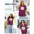 thumbnail image 3 of XCHQRTI Plus Size Daisy Women Tshirt Graphic Oversized Tees Short Sleeve Casual Tee, 3 of 8