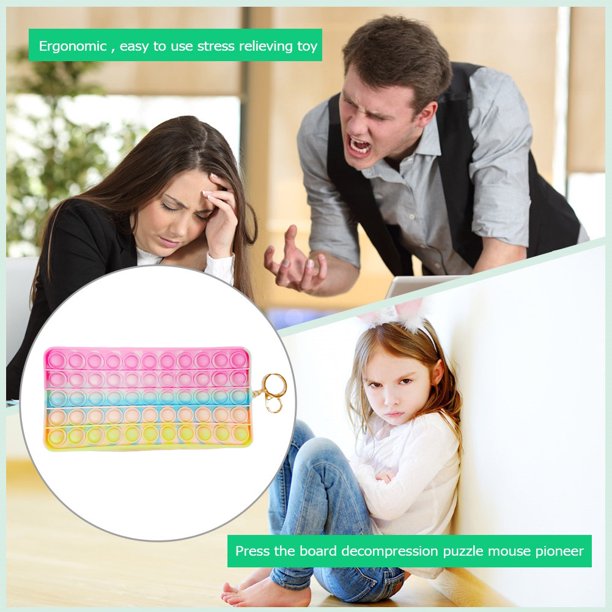 Estuche para lápices con burbujas de empuje juguete sensorial para autismo Wdftyju alivio del estrés especial bonito bolso para bolígrafos papelería escolar regalo