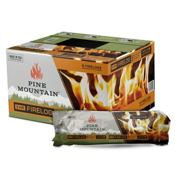 Pine ain Traditional 3-Hour Firelogs, Long Burning Fire Log 6 Pack