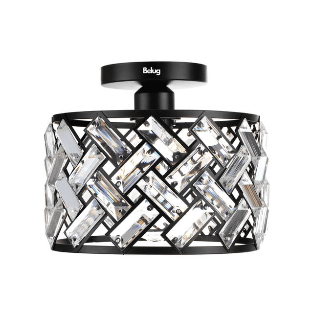 Lámpara De Techo Metal Vidrio Moderna Home Belug Negro