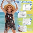 thumbnail image 4 of Xixirimido Skull Crow Red Roses Print Girls Swimsuits Set One Piece Swimsuit with Mesh Cover Up Quick Dry Summer Bathing Suit with Adjustable Strap & Removable Bra, Size 11-12 Years, 4 of 7
