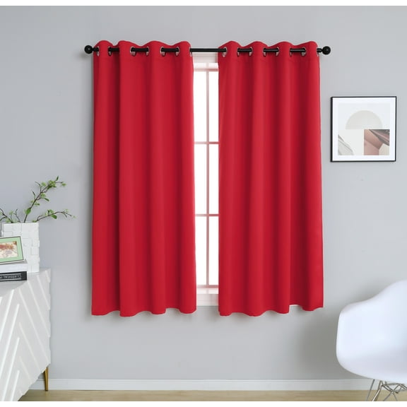 INLINAS Blackout Curtains for Bedroom, Thermal Insulated, Noise Reduction, Energy Saving Set of 2 Panels, Coral Pink, 42W x 63L Inch