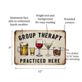 thumbnail image 2 of Vintage-Style "Group Therapy" Sign - Humorous 8" x 12" Wall Decor with Beverage Illustrations and Rustic Look, 2 of 4