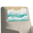 thumbnail image 4 of COEQINE Headrest Cover for Recliner Chair, Waterproof PU Leather Couch Headrest Covers with Hook & Loop Straps, Furniture Protector for Home Coastal Decor, 17x27 Inch, Beach Starfish, 2 Pieces, 4 of 7