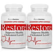 Restore - Supports Healthy Cholesterol, Red Yeast Rice, Grape Seed, Folic Acid for Advanced Lipid Control, All-Natural Bio-Actives, Helps Promote Healthy Cholesterol (Two Bottles)