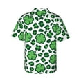 thumbnail image 3 of Daiia Leopard print St. Patrick's Day Hawaiian Shirt for Men Gentle Cotton Regular Short Sleeve Casual-X-Large, 3 of 9