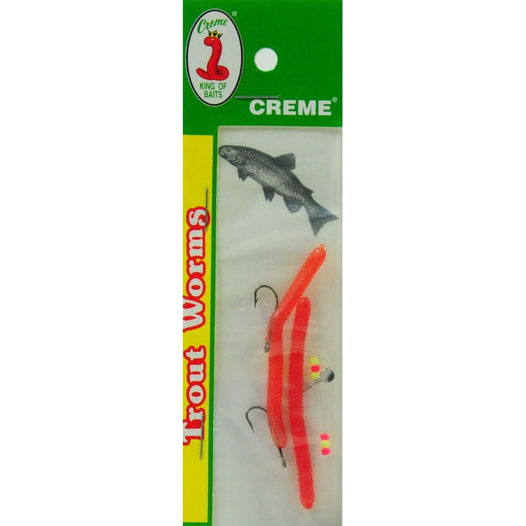 (4 pack) Creme 2.2" Trout Worm Rig Lure, Red (4 pack) Creme 2.2" Trout Worm Rig Lure, Red