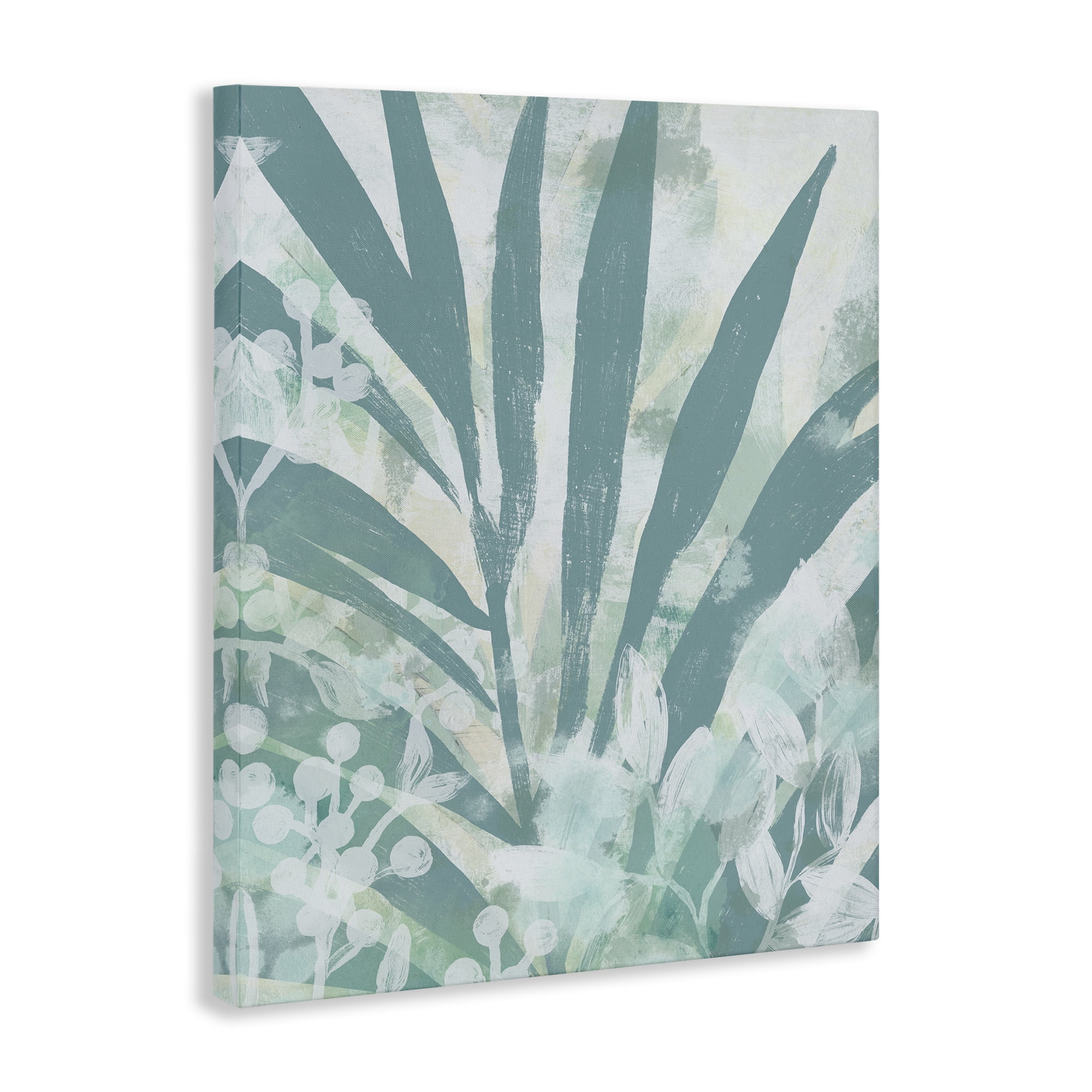 Stupell Industries Palm Frond Splatter Botanical & Floral Painting Gallery Wrapped Canvas Art Print Wall Art, 36 x 48