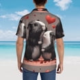 thumbnail image 3 of Lsque Heart Guinea Pig Couple pattern Hawaiian Shirt for Men, Unisex Summer Beach Casual Short Sleeve Button Down Shirts-Medium, 3 of 9