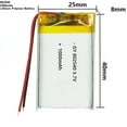 thumbnail image 1 of Pile Li-Ion 3,7 V 1000 mAh 802540 Lithium Polymère Pile Rechargeable pour Casque Bluetooth Jouet GPS, 1 of 6