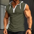 thumbnail image 2 of JTieacloth Mens Shirts Bulk Mens Gym Vest Vest Training Sleeveless Vest Heavy Summer Sport Fitness Hooded Vest For Men, 2 of 6