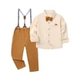 thumbnail image 3 of 4Pcs Formal Gentleman Outfit for Toddler Baby Boys, Including a Dress Shirt, Bowtie, Suspender And Pants, Size 1-5 Years, 3 of 7