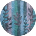 thumbnail image 2 of Addison Rugs Mayfield Premium Machine Washable Transitional Floral Denim Round Rug, 8' x 8', 2 of 6