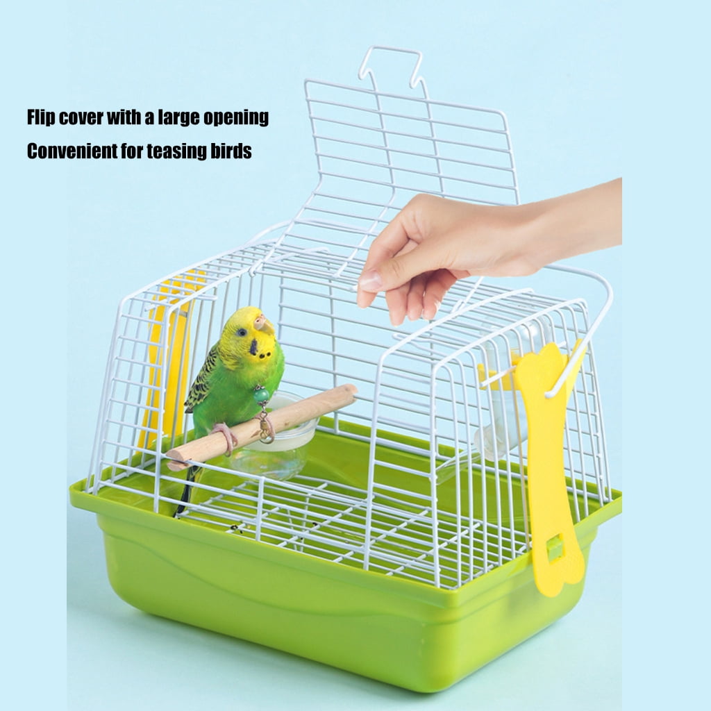 Iron Wire Travel Use Bird Cage With Perch And Easy Maintenance Design For Small Birds