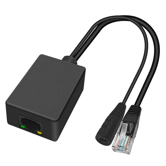 Gigabit Injecteur PoE Convertisseur PoE 24V Passif à 48V PoE 12-24V DC Convertisseur en 48V 802.3af PoE pour Caméra CCTV, 1 * Gigabit PoE Injecteur PoE Convertisseur, Noir