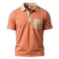 thumbnail image 5 of BSDJILFG Mens Golf Shirts Casual Buttons Up Short Sleeve Lapel Summer Breathable Color Blocked Pocket Tees, 5 of 6