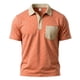thumbnail image 5 of Camisas de Manga Corta de los Hombres Casual Color Bloqueado Botón de Solapa de Bolsillo Casual Top Transpirable, Manga Corta Tops de Verano para el Ejercicio, 5 of 6