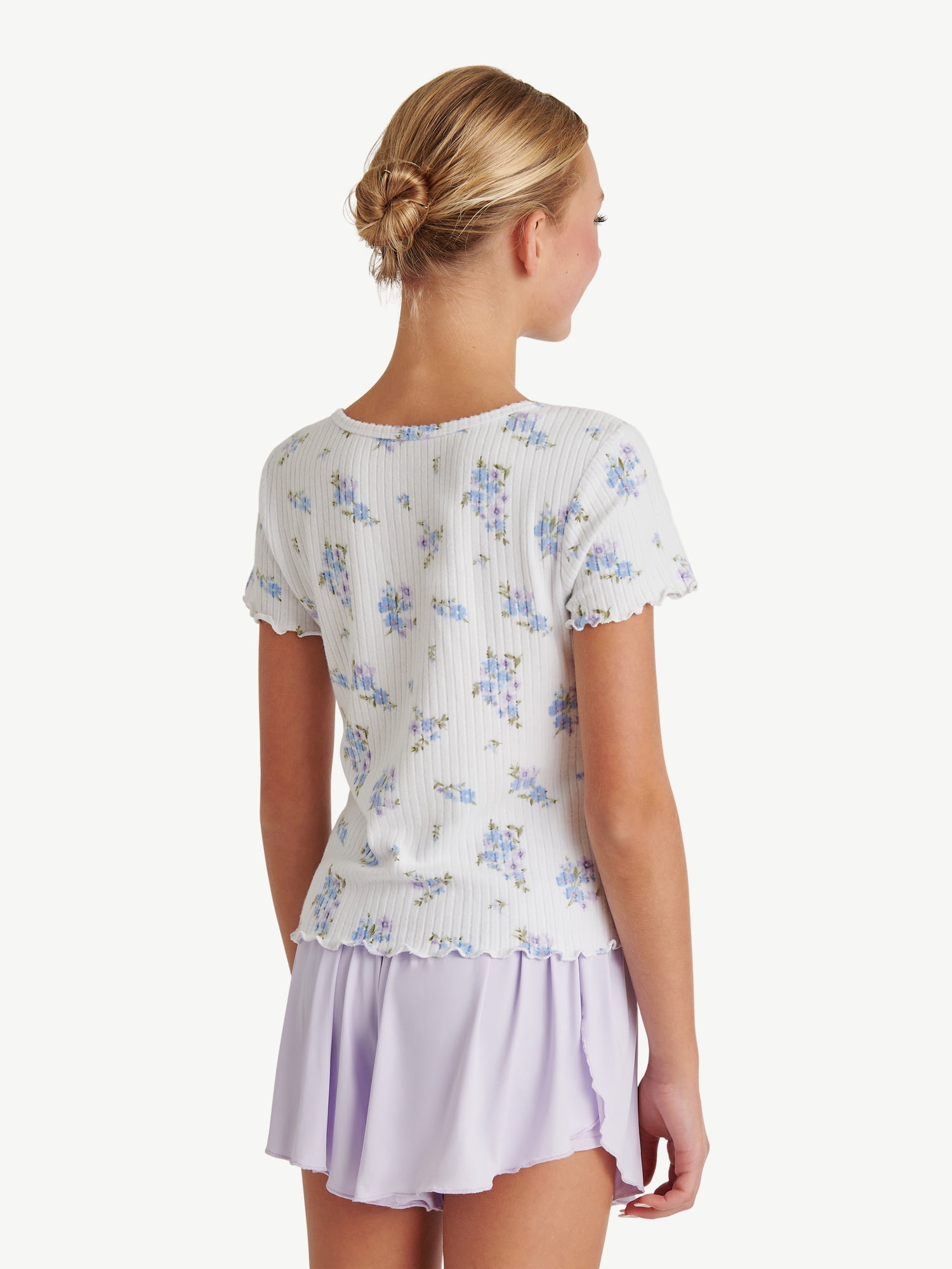 Justice Girls Pretty Henley Top, Sizes XS - XLP