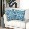 thumbnail image 4 of Blue Boho Throw Pillow Covers 16x16 Inch Bohemian Carpet Ethnic Decorative Square Pillow Cases Bohemian Carpet Ethnic Cushion Covers Farmhouse Home Decor for Sofa Couch Outdoor Set of 2, 4 of 6