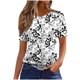 thumbnail image 2 of Puntoco Liquidación de camisetas cortas para mujer Camiseta estampada informal y de moda para mujer con cuello redondo y manga corta, 2 of 4