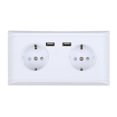 thumbnail image 1 of Enchufe De Pared, Enchufe Europeo Multifuncional, Toma De Corriente De 250V, Con Placa Protectora, Diseño De Puerto USB Para Hogar Y Hotel, 1 of 8