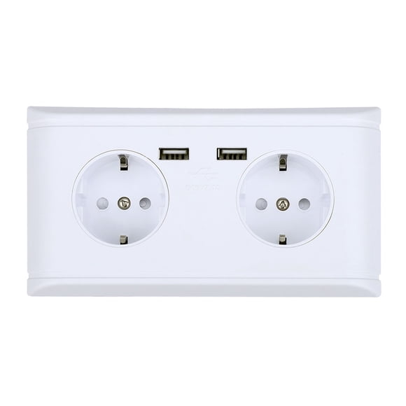 Enchufe De Pared, Enchufe Europeo Multifuncional, Toma De Corriente De 250V, Con Placa Protectora, Diseño De Puerto USB Para Hogar Y Hotel
