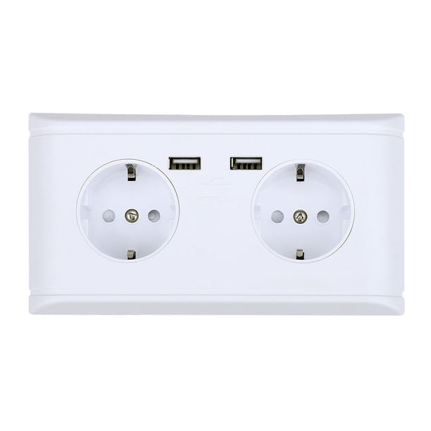 Enchufe De Pared, Enchufe Europeo Multifuncional, Toma De Corriente De 250V, Con Placa Protectora, Diseño De Puerto USB Para Hogar Y Hotel