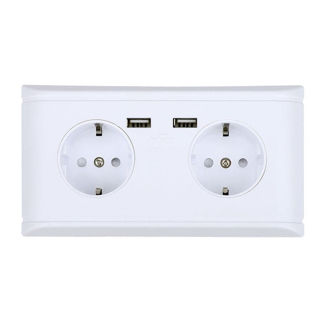Enchufe De Pared, Enchufe Europeo Multifuncional, Toma De Corriente De 250V, Con Placa Protectora, Diseño De Puerto USB Para Hogar Y Hotel