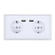 thumbnail image 1 of Enchufe De Pared, Enchufe Europeo Multifuncional, Toma De Corriente De 250V, Con Placa Protectora, Diseño De Puerto USB Para Hogar Y Hotel, 1 of 8