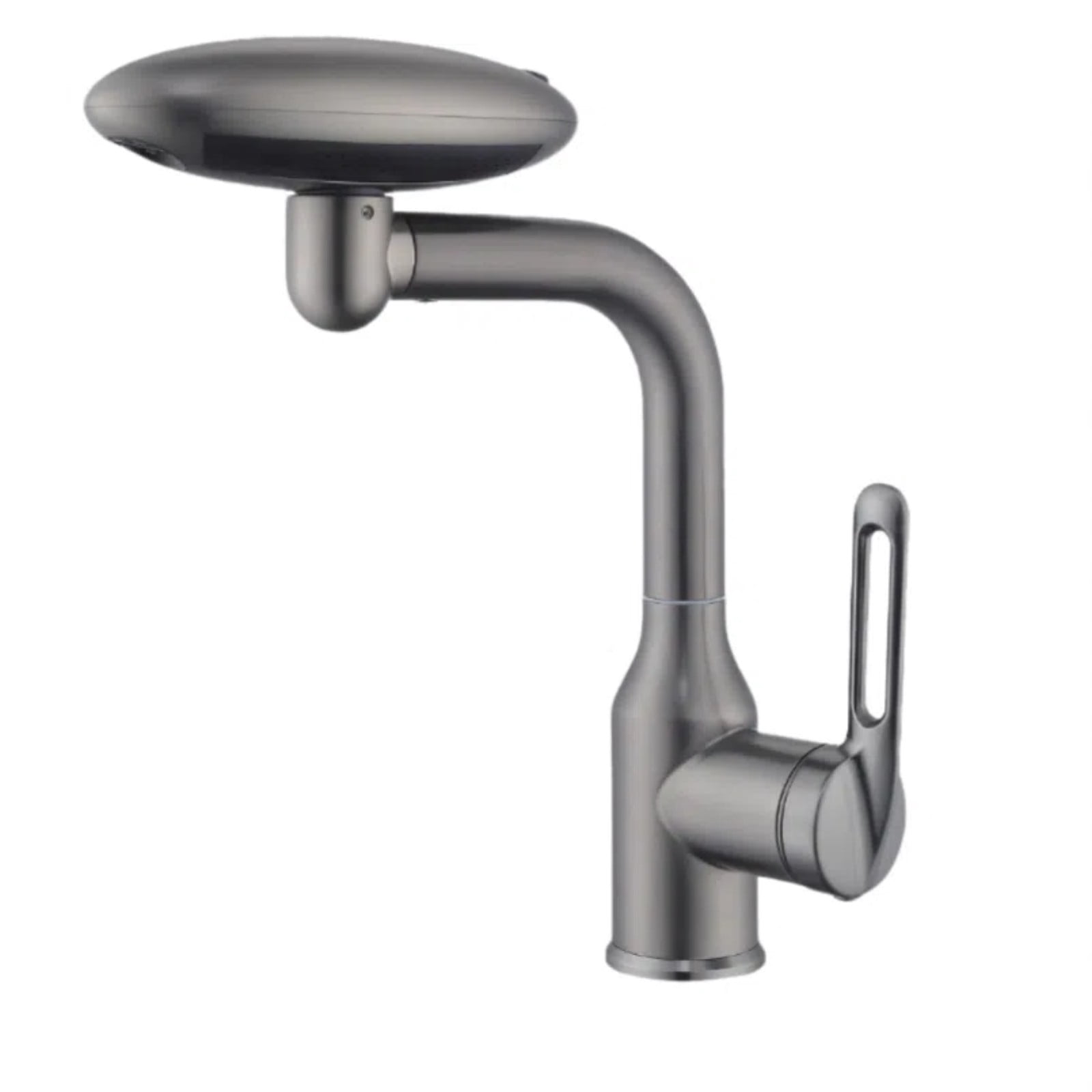 Ecohintz Bathroom Faucet, Modern Grey Bathroom Faucet with 360° Swivel Spout & 4 Spray Modes - Single-Hole Basin Tap with Water Supply Connections | Sleek & Practical Upgrade, Single Hole Faucet