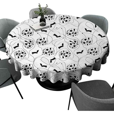 Lmell Abstract Round Tablecloths Modern And Cool Design With Big Small Ombre Circles Artwork Print Spill Proof Washable Table Cover For Dining Buffet Parties Camping 50 Lmell Abstract Round Tablecloths Modern, Cool Round Table