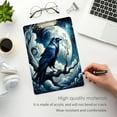 thumbnail image 5 of Plastic Clipboard Acrylic Hanging Clip Board with Gold Low Profile Office School Supplies 12.5x9 Crow on Branch with Moon, 5 of 9