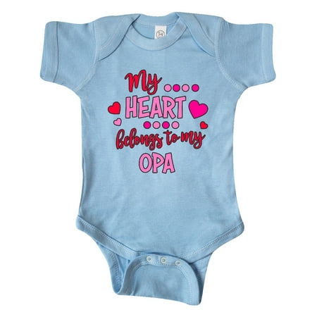 

Inktastic My Heart Belongs to my Opa Gift Baby Boy or Baby Girl Bodysuit