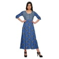 thumbnail image 1 of Moomaya Robes Tuniques pour Femmes Manches 3/4 Imprimées Kurti Tenue d'Été, 1 of 5