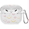 thumbnail image 3 of Compatible with AirPod Pro Clear Case,Cute 3D Stars and Smiley Face Pattern Design,Soft TPU Protective Shockproof Girly Case for AirPod Pro for Women Girls, 3 of 7