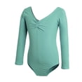 thumbnail image 4 of Girls' Solid Color Long Sleeved Round Neck Dance Practice Uniform Medium And Large Children's Jumpsuit, 4 of 7