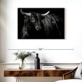 thumbnail image 3 of Elephant Stock Brindle Rodeo Bull Wall Art - Horizontal Canvas Wall Art - Living Room Wall Decor - Animal Canvas - Black And Gray Decor By Julie Chapman - 36" x 24", 3 of 8