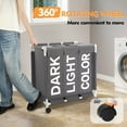 thumbnail image 5 of Laundry Hamper,Laundry Basket with Wheels and Lids,Brochao 150L 3 Section Laundry Sorter Cart,Laundry Bag for Clothes Toys Storage,Gray, 5 of 9