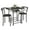 Black, variant on PINDEE 3-Piece Wooden Round Table & Chair Set, Space Saving Kitchen Breakfast Nook Wood Grain Tabletop with Metal Frame and Built-in Wine Rack for Kitchen, Dining Room (Black)