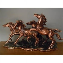 Marian Imports F53150 Four Wild Horses Bronze Plated Resin Sculpture/Statue for Decor