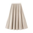 thumbnail image 4 of Seyurigaoka Womens Mesh Maxi Pleated Skirts Elastic High Waist Tulle Tutu Midi Skirts Irregular Hem Ruffle Prom Party A-Line Dress, 4 of 9