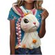 thumbnail image 1 of Tops de Ajuste Suelto para las Mujeres Sudadera Casual Impresa Manga Corta Cuello Redondo Superior, Poliéster, 1 of 5