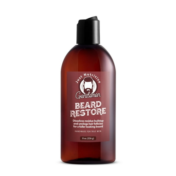 Just Nutritive Men’s Beard Wash, Cleanse, Hydrate, Restore Soft Beard with Apple Vinegar & Aloe, 8oz
