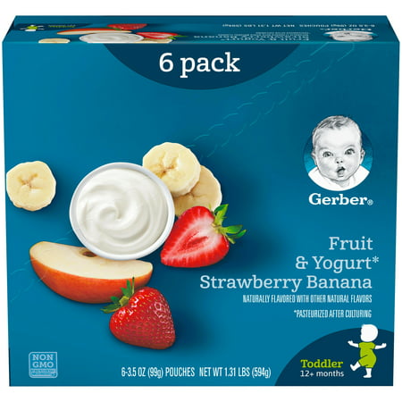 Gerber Toddler Food, Fruit & Yogurt Strawberry Banana , 3.5 oz Pouch (Pack of (Best Yogurt For Infants)
