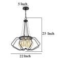 thumbnail image 5 of Lima 22 Inch Chandelier w 4 Light Bulbs, Black Metal Cage Design, 5 of 7