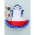 thumbnail image 4 of Arvbitana 0-24 Months 2Pcs Infant Baby Girls Romper Dress 4th of July Outfit Star/Bowknot Print Sleeveless Tulle Dress with Headband Independence Day Set, 4 of 9