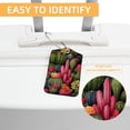 thumbnail image 3 of Square PU Leather 2 Pack Travel Tag - Bag Tag - Suitcase Tag with Privacy Cover and Stainless Steel Ring - Suitable for Travel, Backpack, and Handbag Cactus, 3 of 7